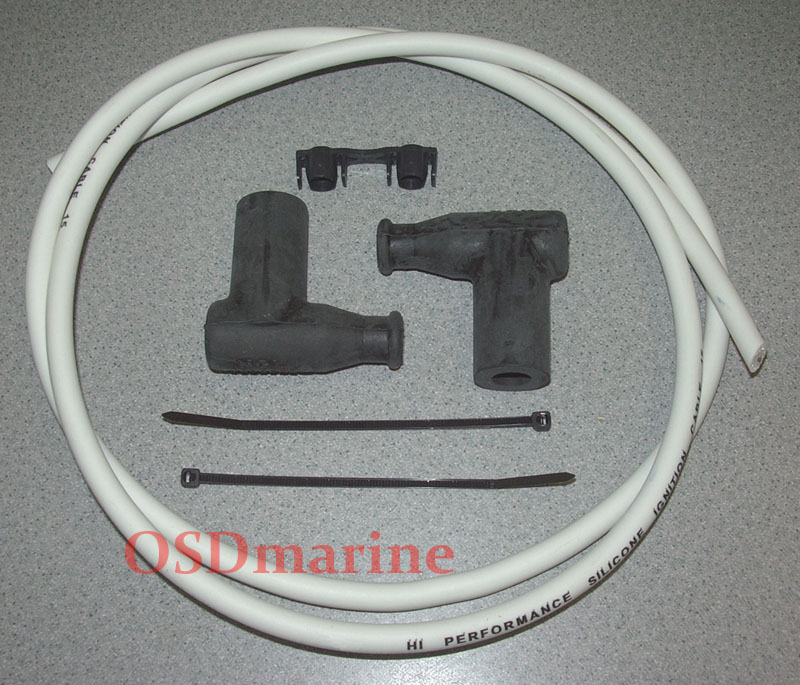 OSD Sea Doo Spark Plug Wire Kit w Clip WHITE WIRE 68" - Click Image to Close